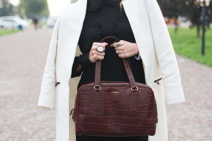 Fossil bag outfit fashion blogger