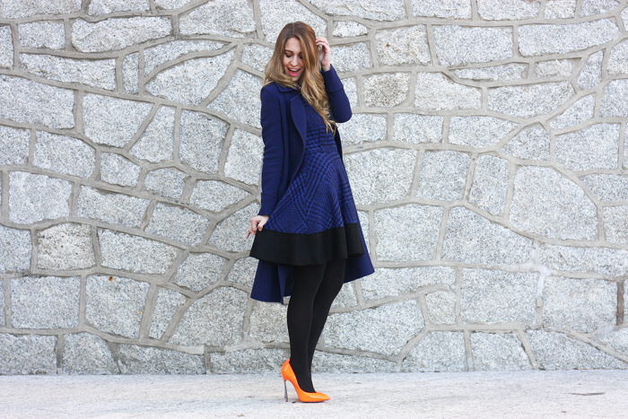 blue tartan dress fashion blogger outfit